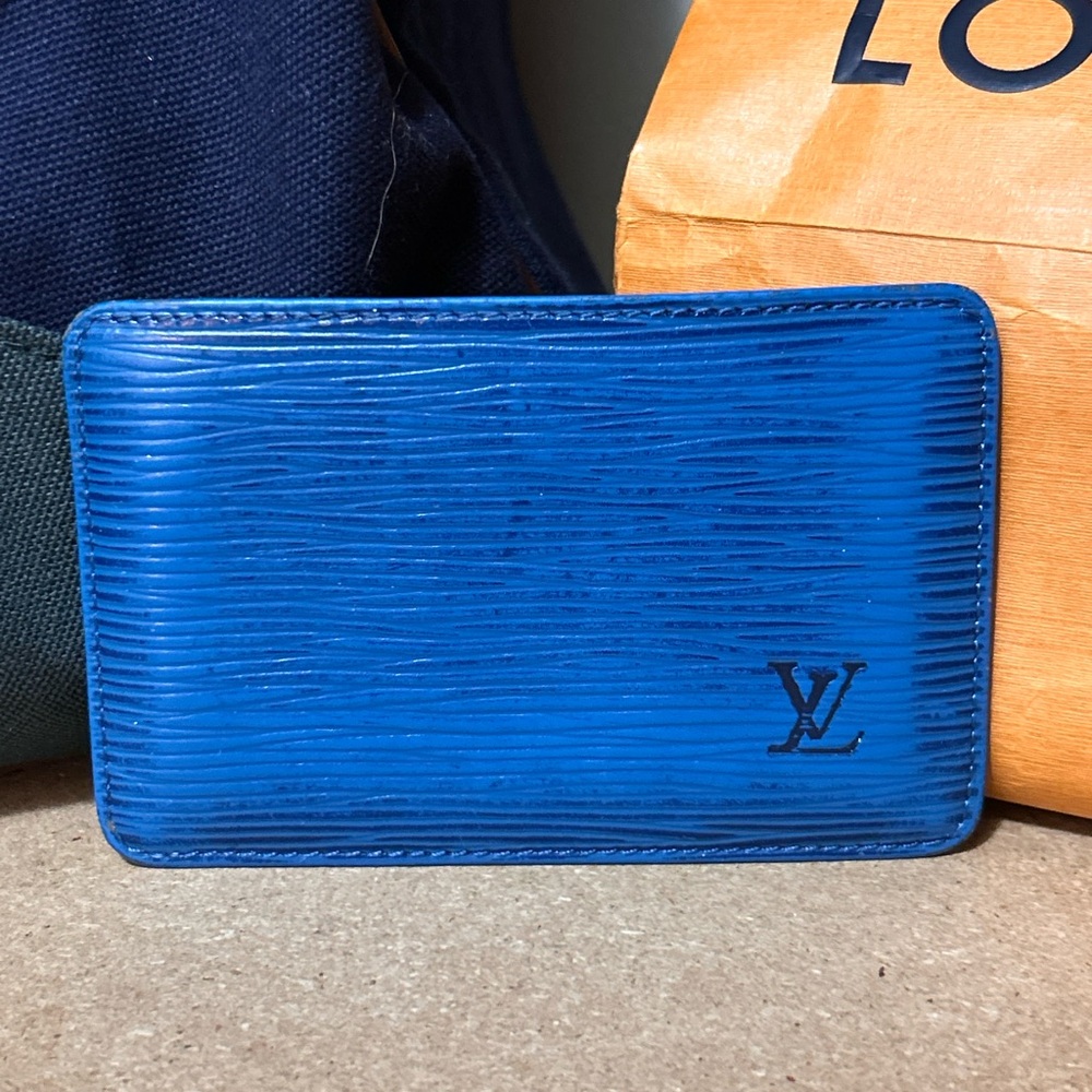 Auth Louis Vuitton Porte Cartes Visite de Poshe Card Case Epi Pass Holder L01900